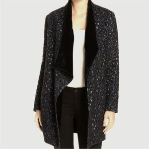 NEW* Elie Tahari Christina Leopard Print Coat Grey Black Color Size S $498